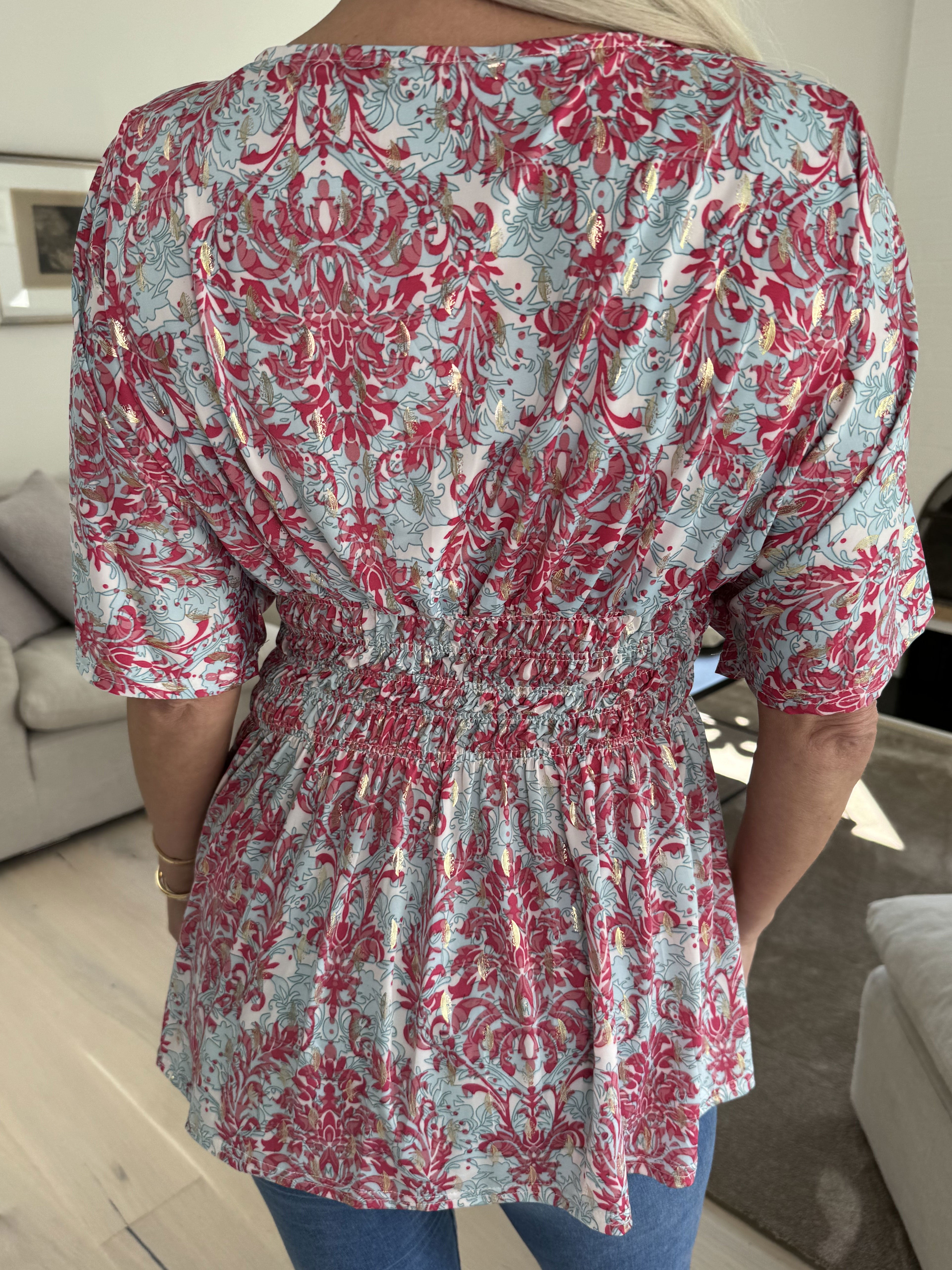 Pams Royal Shirt - Sød tunika i fint med print med smock